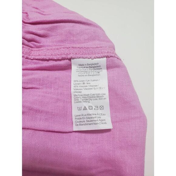 Crewcuts Girls Ruffle Hem Solid Pink Linen Blend Pull On Shorts Summer Vacation - Picture 5 of 5